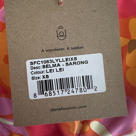 🧡 NWT STONE FOX SWIM Selma Sarong - Lei Lei Print Size XS - Picture 10 of 11
